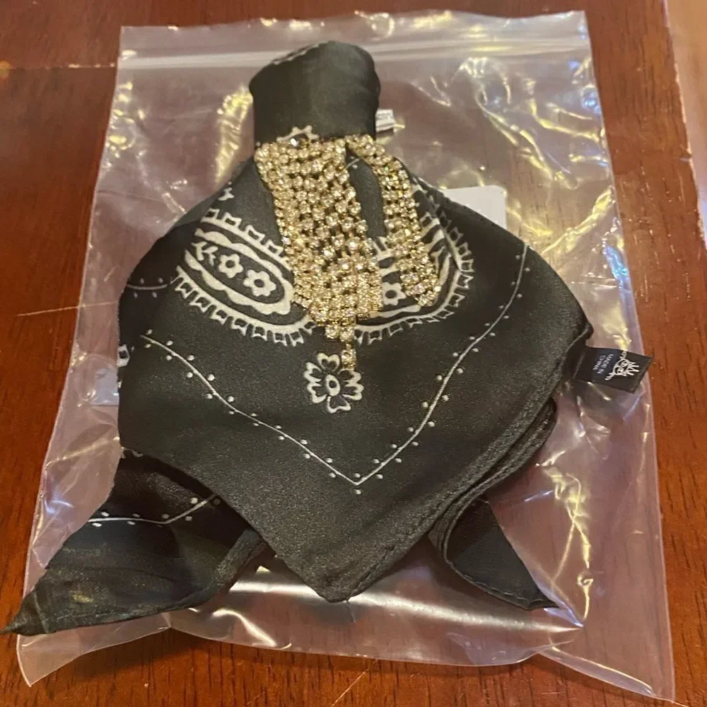 Serefina Rhinestoned Fabric Brooch